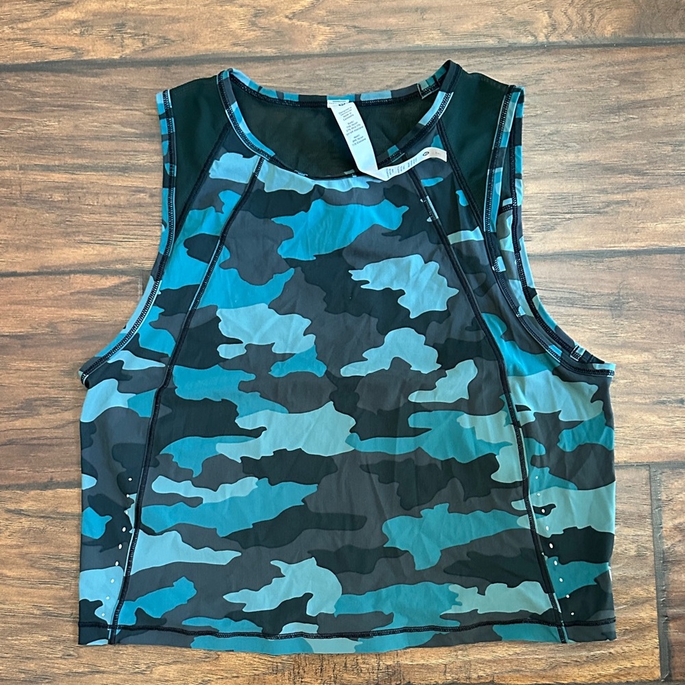 Lululemon Athletica Teal and Black Camouflage Tank